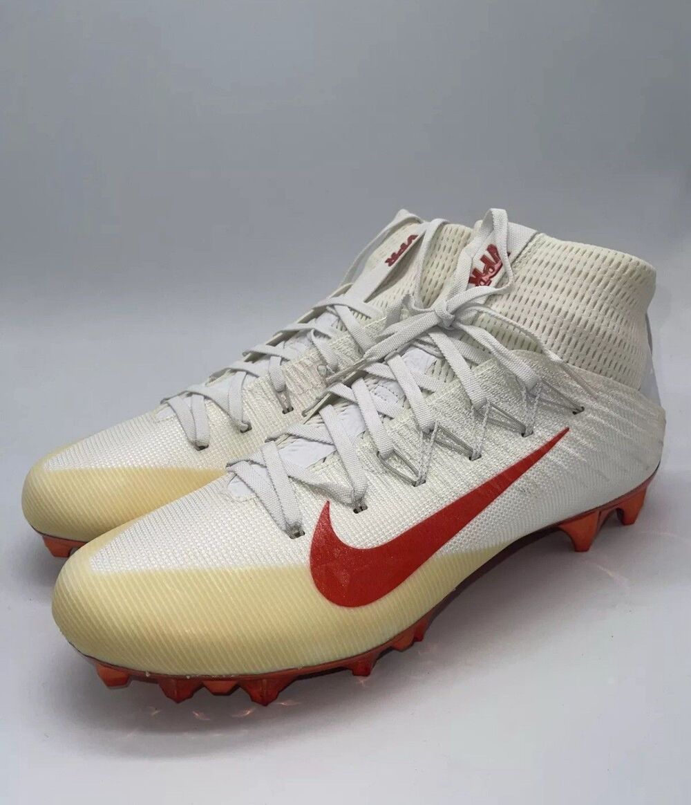 Mens 15 Nike Vapor Untouchable 2 Jewels Football Cleats 835831-101 White Orange